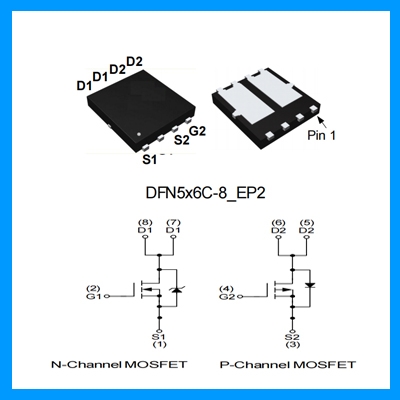 N+P沟道 DFN5X6-8封装 MOS管